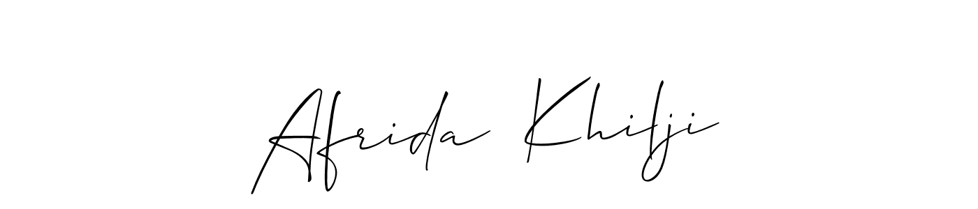 Use a signature maker to create a handwritten signature online. With this signature software, you can design (Allison_Script) your own signature for name Afrida  Khilji. Afrida  Khilji signature style 2 images and pictures png