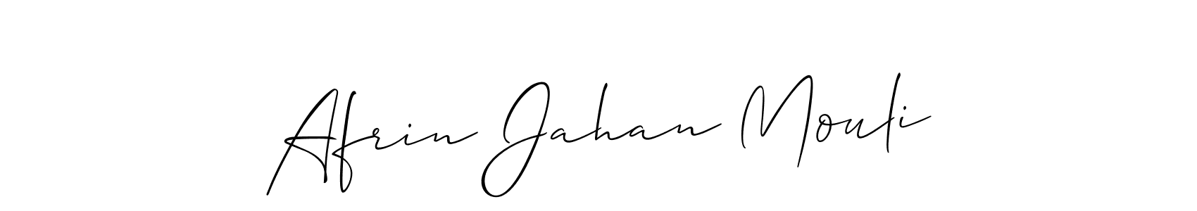 if you are searching for the best signature style for your name Afrin Jahan Mouli. so please give up your signature search. here we have designed multiple signature styles  using Allison_Script. Afrin Jahan Mouli signature style 2 images and pictures png