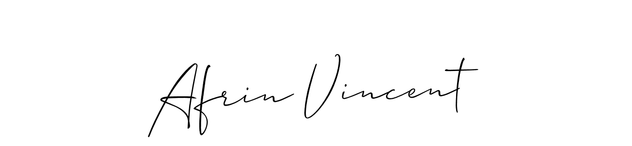 How to Draw Afrin Vincent signature style? Allison_Script is a latest design signature styles for name Afrin Vincent. Afrin Vincent signature style 2 images and pictures png