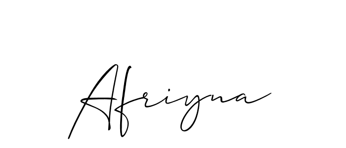 You should practise on your own different ways (Allison_Script) to write your name (Afriyna) in signature. don't let someone else do it for you. Afriyna signature style 2 images and pictures png
