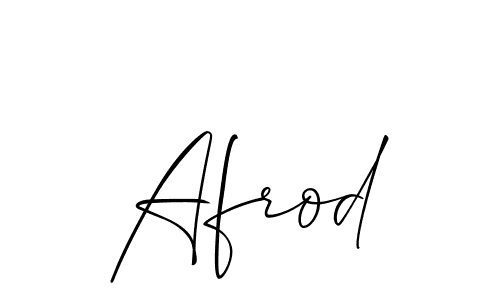 Use a signature maker to create a handwritten signature online. With this signature software, you can design (Allison_Script) your own signature for name Afrod. Afrod signature style 2 images and pictures png