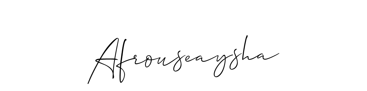 It looks lik you need a new signature style for name Afrouseaysha. Design unique handwritten (Allison_Script) signature with our free signature maker in just a few clicks. Afrouseaysha signature style 2 images and pictures png