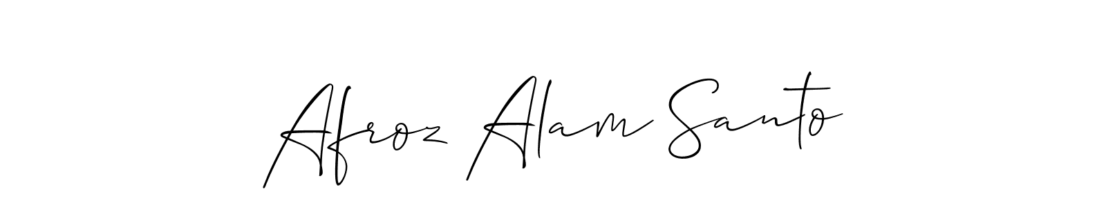This is the best signature style for the Afroz Alam Santo name. Also you like these signature font (Allison_Script). Mix name signature. Afroz Alam Santo signature style 2 images and pictures png