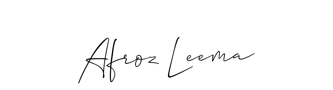 Use a signature maker to create a handwritten signature online. With this signature software, you can design (Allison_Script) your own signature for name Afroz Leema. Afroz Leema signature style 2 images and pictures png