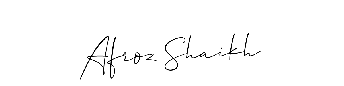 Design your own signature with our free online signature maker. With this signature software, you can create a handwritten (Allison_Script) signature for name Afroz Shaikh. Afroz Shaikh signature style 2 images and pictures png