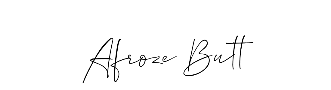 Use a signature maker to create a handwritten signature online. With this signature software, you can design (Allison_Script) your own signature for name Afroze Butt. Afroze Butt signature style 2 images and pictures png
