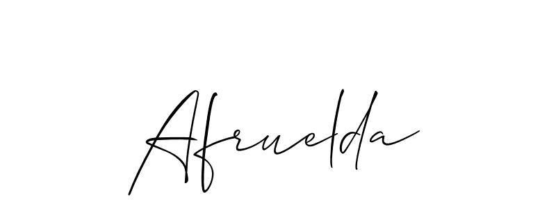 Design your own signature with our free online signature maker. With this signature software, you can create a handwritten (Allison_Script) signature for name Afruelda. Afruelda signature style 2 images and pictures png