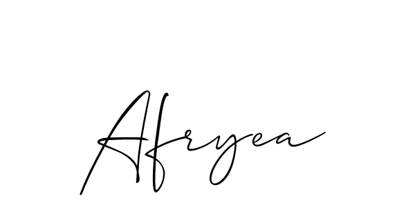 How to make Afryea name signature. Use Allison_Script style for creating short signs online. This is the latest handwritten sign. Afryea signature style 2 images and pictures png