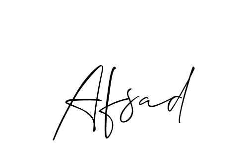 Use a signature maker to create a handwritten signature online. With this signature software, you can design (Allison_Script) your own signature for name Afsad. Afsad signature style 2 images and pictures png