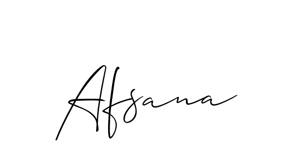 Use a signature maker to create a handwritten signature online. With this signature software, you can design (Allison_Script) your own signature for name Afsana. Afsana signature style 2 images and pictures png