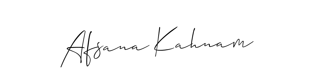 How to make Afsana Kahnam name signature. Use Allison_Script style for creating short signs online. This is the latest handwritten sign. Afsana Kahnam signature style 2 images and pictures png
