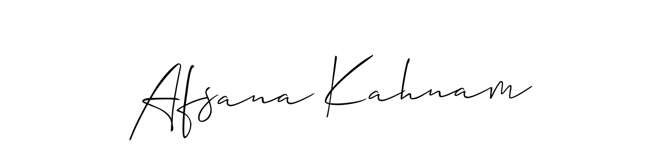 How to make Afsana Kahnam name signature. Use Allison_Script style for creating short signs online. This is the latest handwritten sign. Afsana Kahnam signature style 2 images and pictures png