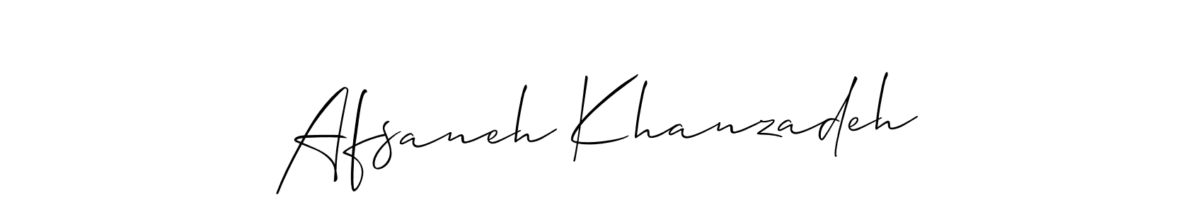 Also we have Afsaneh Khanzadeh name is the best signature style. Create professional handwritten signature collection using Allison_Script autograph style. Afsaneh Khanzadeh signature style 2 images and pictures png