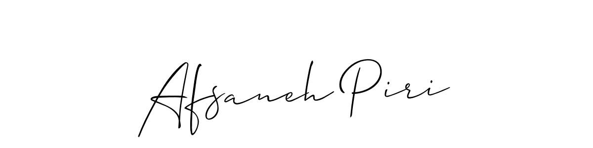 How to make Afsaneh Piri name signature. Use Allison_Script style for creating short signs online. This is the latest handwritten sign. Afsaneh Piri signature style 2 images and pictures png