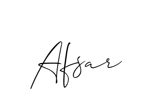 Use a signature maker to create a handwritten signature online. With this signature software, you can design (Allison_Script) your own signature for name Afsar. Afsar signature style 2 images and pictures png