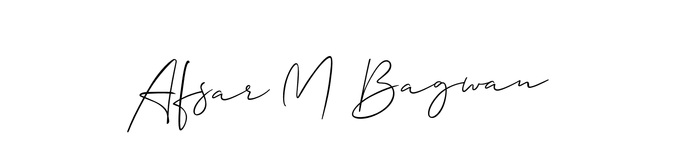 Afsar M Bagwan stylish signature style. Best Handwritten Sign (Allison_Script) for my name. Handwritten Signature Collection Ideas for my name Afsar M Bagwan. Afsar M Bagwan signature style 2 images and pictures png