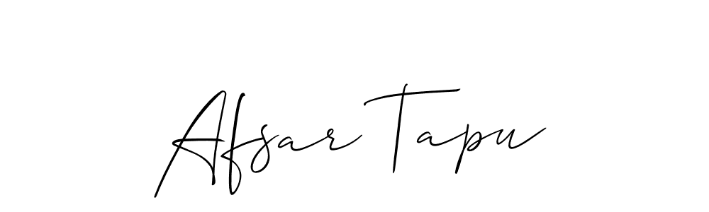 Also we have Afsar Tapu name is the best signature style. Create professional handwritten signature collection using Allison_Script autograph style. Afsar Tapu signature style 2 images and pictures png