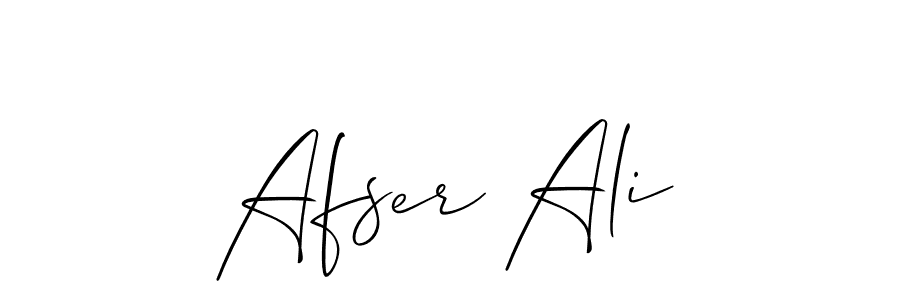 Make a beautiful signature design for name Afser Ali. With this signature (Allison_Script) style, you can create a handwritten signature for free. Afser Ali signature style 2 images and pictures png