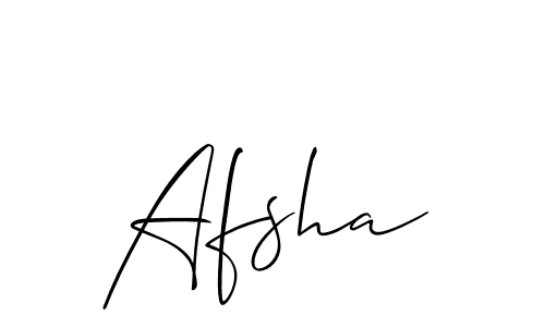 The best way (Allison_Script) to make a short signature is to pick only two or three words in your name. The name Afsha include a total of six letters. For converting this name. Afsha signature style 2 images and pictures png