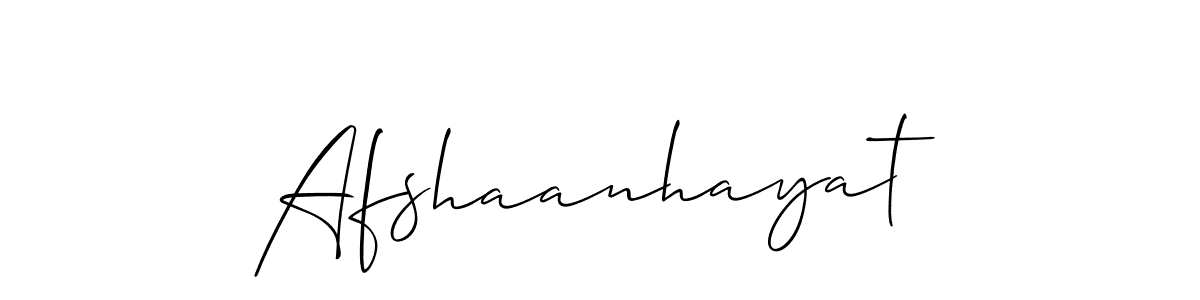 Also we have Afshaanhayat name is the best signature style. Create professional handwritten signature collection using Allison_Script autograph style. Afshaanhayat signature style 2 images and pictures png