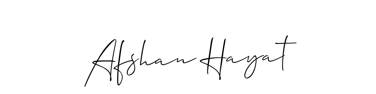 Create a beautiful signature design for name Afshan Hayat. With this signature (Allison_Script) fonts, you can make a handwritten signature for free. Afshan Hayat signature style 2 images and pictures png