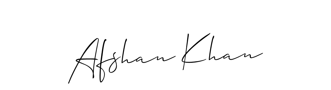 Make a beautiful signature design for name Afshan Khan. With this signature (Allison_Script) style, you can create a handwritten signature for free. Afshan Khan signature style 2 images and pictures png