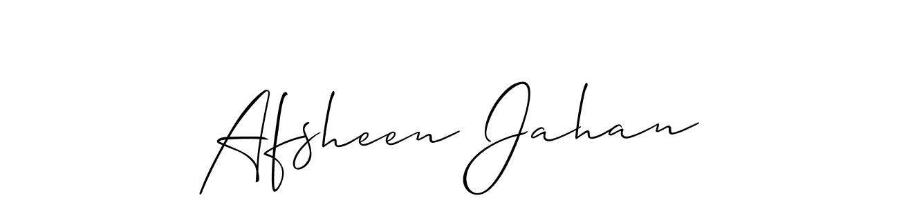 It looks lik you need a new signature style for name Afsheen Jahan. Design unique handwritten (Allison_Script) signature with our free signature maker in just a few clicks. Afsheen Jahan signature style 2 images and pictures png