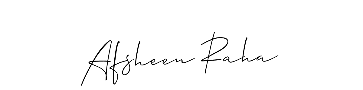 The best way (Allison_Script) to make a short signature is to pick only two or three words in your name. The name Afsheen Raha include a total of six letters. For converting this name. Afsheen Raha signature style 2 images and pictures png