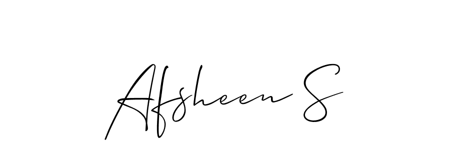 This is the best signature style for the Afsheen S name. Also you like these signature font (Allison_Script). Mix name signature. Afsheen S signature style 2 images and pictures png