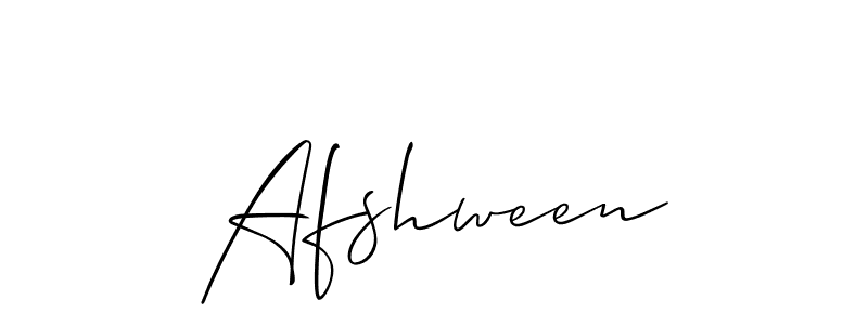 The best way (Allison_Script) to make a short signature is to pick only two or three words in your name. The name Afshween include a total of six letters. For converting this name. Afshween signature style 2 images and pictures png