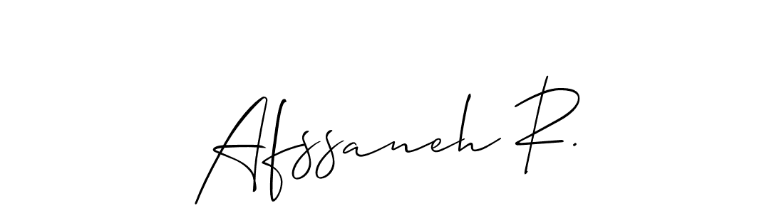 It looks lik you need a new signature style for name Afssaneh R.. Design unique handwritten (Allison_Script) signature with our free signature maker in just a few clicks. Afssaneh R. signature style 2 images and pictures png