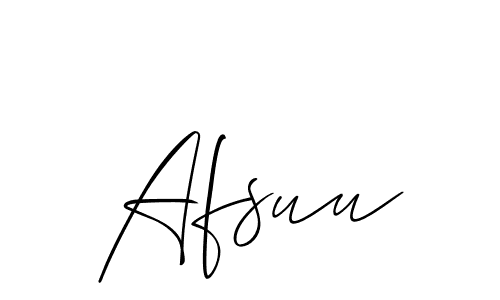 It looks lik you need a new signature style for name Afsuu. Design unique handwritten (Allison_Script) signature with our free signature maker in just a few clicks. Afsuu signature style 2 images and pictures png