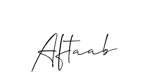 How to make Aftaab signature? Allison_Script is a professional autograph style. Create handwritten signature for Aftaab name. Aftaab signature style 2 images and pictures png