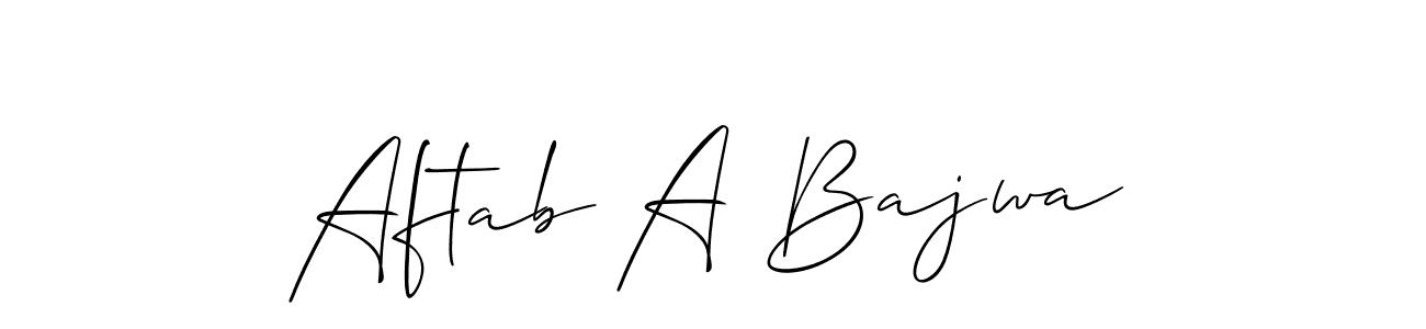 Aftab A Bajwa stylish signature style. Best Handwritten Sign (Allison_Script) for my name. Handwritten Signature Collection Ideas for my name Aftab A Bajwa. Aftab A Bajwa signature style 2 images and pictures png