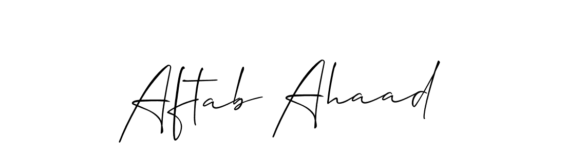 Also You can easily find your signature by using the search form. We will create Aftab Ahaad name handwritten signature images for you free of cost using Allison_Script sign style. Aftab Ahaad signature style 2 images and pictures png