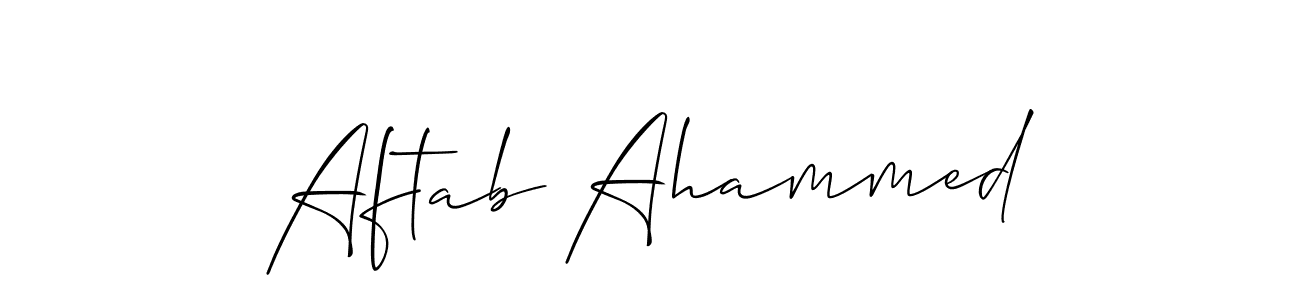 Also we have Aftab Ahammed name is the best signature style. Create professional handwritten signature collection using Allison_Script autograph style. Aftab Ahammed signature style 2 images and pictures png