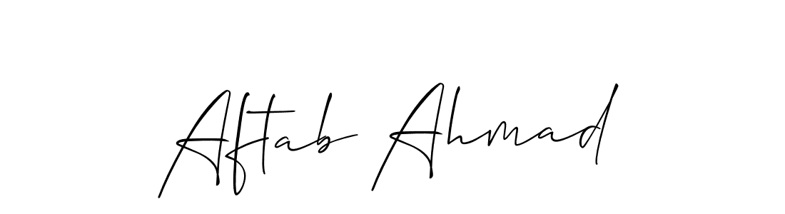 Also we have Aftab Ahmad name is the best signature style. Create professional handwritten signature collection using Allison_Script autograph style. Aftab Ahmad signature style 2 images and pictures png