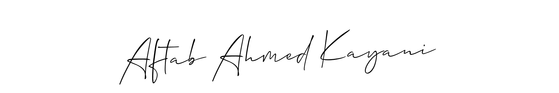 How to Draw Aftab Ahmed Kayani signature style? Allison_Script is a latest design signature styles for name Aftab Ahmed Kayani. Aftab Ahmed Kayani signature style 2 images and pictures png