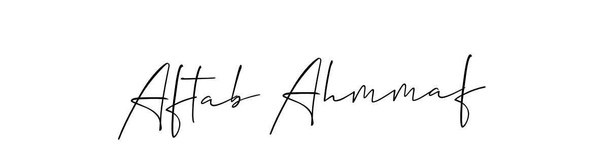 Also we have Aftab Ahmmaf name is the best signature style. Create professional handwritten signature collection using Allison_Script autograph style. Aftab Ahmmaf signature style 2 images and pictures png