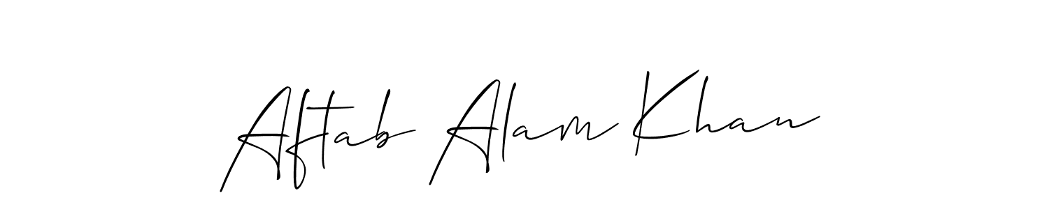 Also You can easily find your signature by using the search form. We will create Aftab Alam Khan name handwritten signature images for you free of cost using Allison_Script sign style. Aftab Alam Khan signature style 2 images and pictures png
