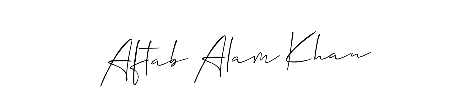 Design your own signature with our free online signature maker. With this signature software, you can create a handwritten (Allison_Script) signature for name Aftab Alam Khan. Aftab Alam Khan signature style 2 images and pictures png