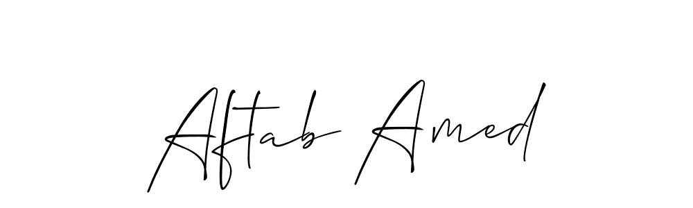 Aftab Amed stylish signature style. Best Handwritten Sign (Allison_Script) for my name. Handwritten Signature Collection Ideas for my name Aftab Amed. Aftab Amed signature style 2 images and pictures png