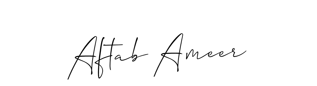 How to make Aftab Ameer signature? Allison_Script is a professional autograph style. Create handwritten signature for Aftab Ameer name. Aftab Ameer signature style 2 images and pictures png