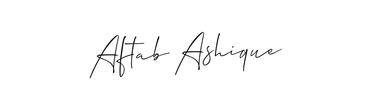Similarly Allison_Script is the best handwritten signature design. Signature creator online .You can use it as an online autograph creator for name Aftab Ashique. Aftab Ashique signature style 2 images and pictures png