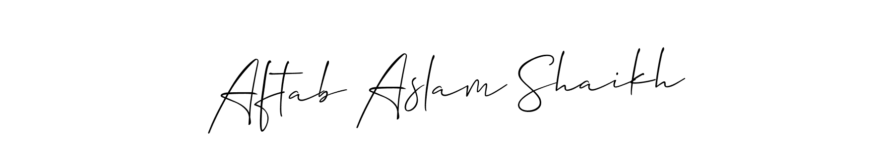 Similarly Allison_Script is the best handwritten signature design. Signature creator online .You can use it as an online autograph creator for name Aftab Aslam Shaikh. Aftab Aslam Shaikh signature style 2 images and pictures png