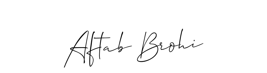 It looks lik you need a new signature style for name Aftab Brohi. Design unique handwritten (Allison_Script) signature with our free signature maker in just a few clicks. Aftab Brohi signature style 2 images and pictures png