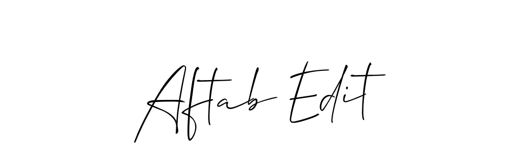 Create a beautiful signature design for name Aftab Edit. With this signature (Allison_Script) fonts, you can make a handwritten signature for free. Aftab Edit signature style 2 images and pictures png