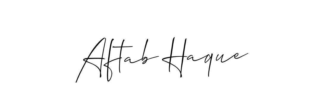 Also we have Aftab Haque name is the best signature style. Create professional handwritten signature collection using Allison_Script autograph style. Aftab Haque signature style 2 images and pictures png