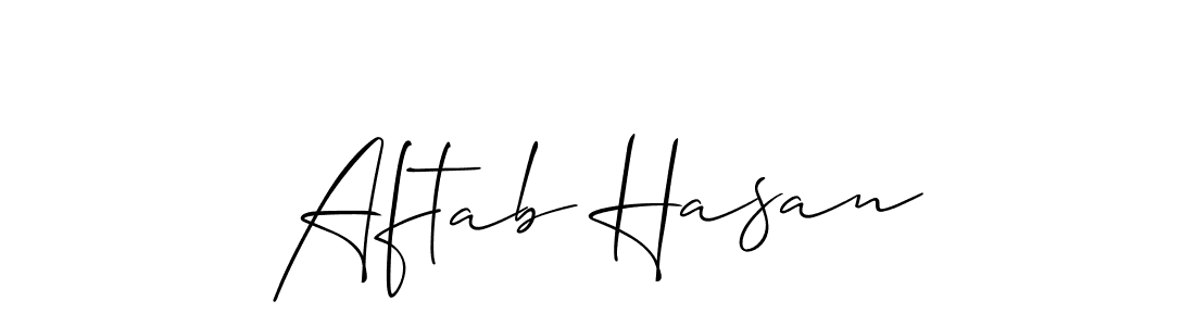 Also You can easily find your signature by using the search form. We will create Aftab Hasan name handwritten signature images for you free of cost using Allison_Script sign style. Aftab Hasan signature style 2 images and pictures png