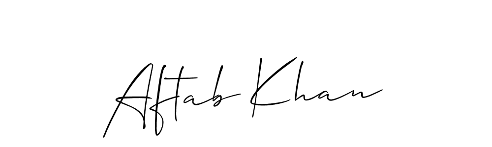 if you are searching for the best signature style for your name Aftab Khan. so please give up your signature search. here we have designed multiple signature styles  using Allison_Script. Aftab Khan signature style 2 images and pictures png